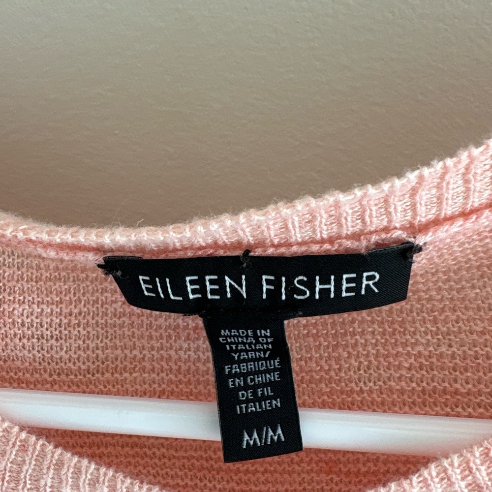 Eileen Fisher Melange Peach Linen Tunic Medium - Picture 3 of 6